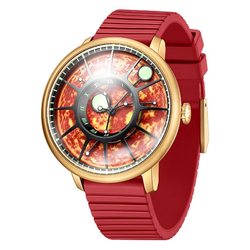 घड़ी पुरुषों फैशन स्टेनलेस स्टील मैकेनिकल घड़ी चंद्रमा पृथ्वी डायल घड़ी