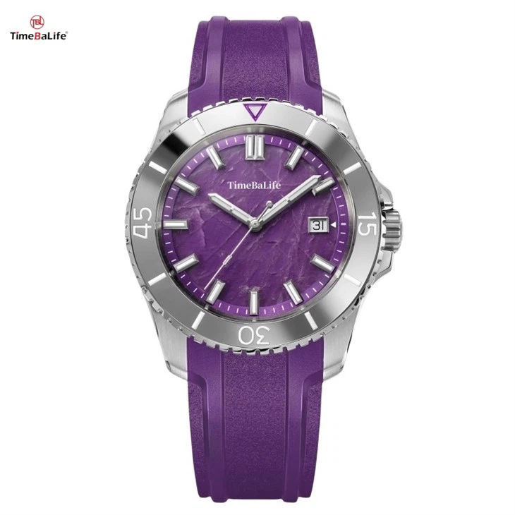 प्राकृतिक एमेथिस्ट डायल लक्जरी घड़ी पुरुषों के लिए ओईएम फैक्ट्री अनुकूलित