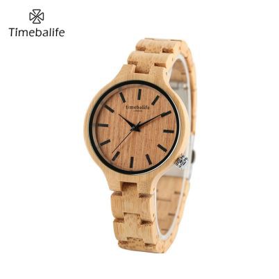 क्वार्ट्ज महिला लकड़ी घड़ी